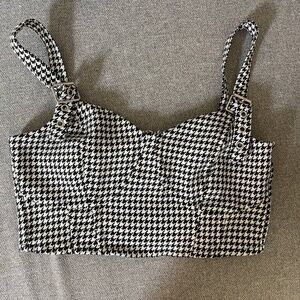 H&M Black & White Crop Top – Size XS | Adjustable Straps | NWOT